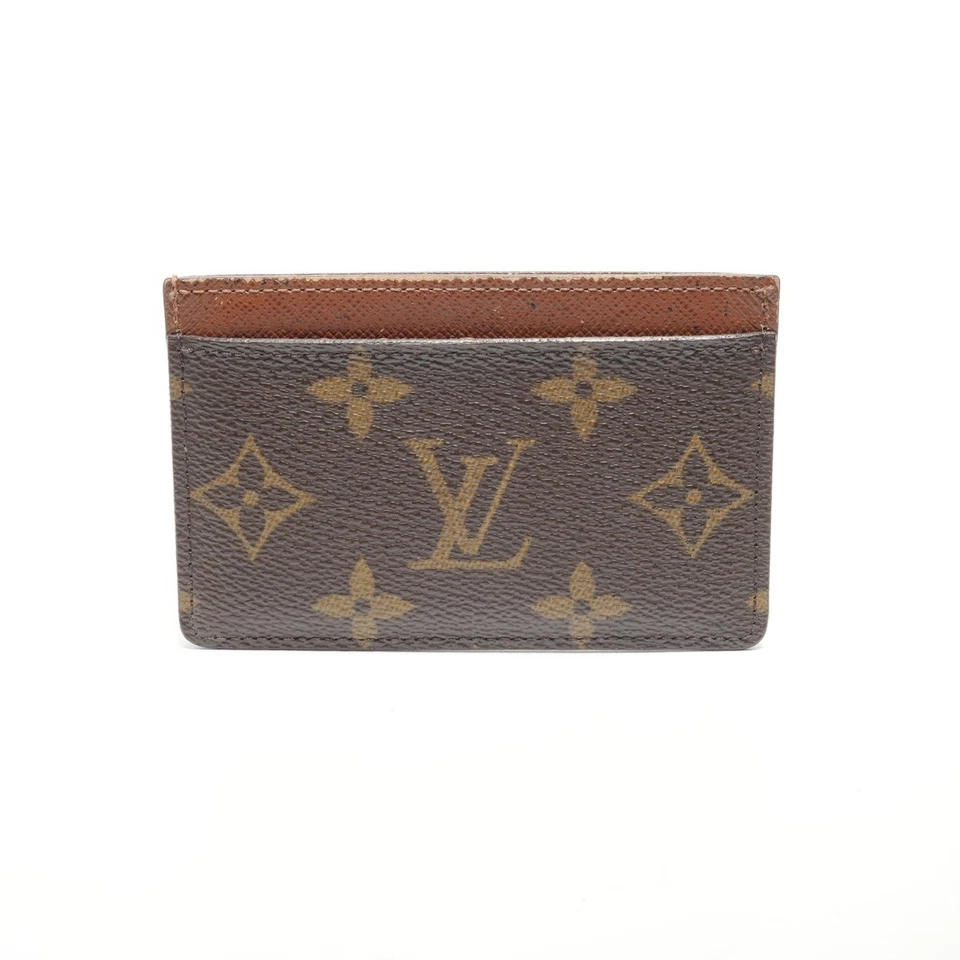 Louis Vuitton 2004 Monograma Porte Carte Simple Tarjetero Estuche Marrón WS24486 Foto 2 de 4