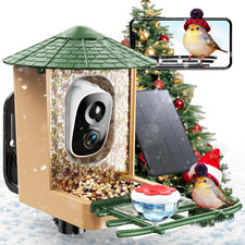 Smart Bird Feeder with Camera, AI Bird ID, Solar Panel, WiFi, 2K Live View