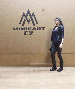 Diorama motocycle lady figure for 1/18 scale models