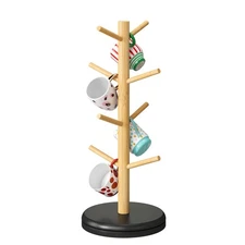 Mug Holder Tree 360° Rotated Mug Tree Coffee Cup Holder Rack Stand 8 Hooks fo...