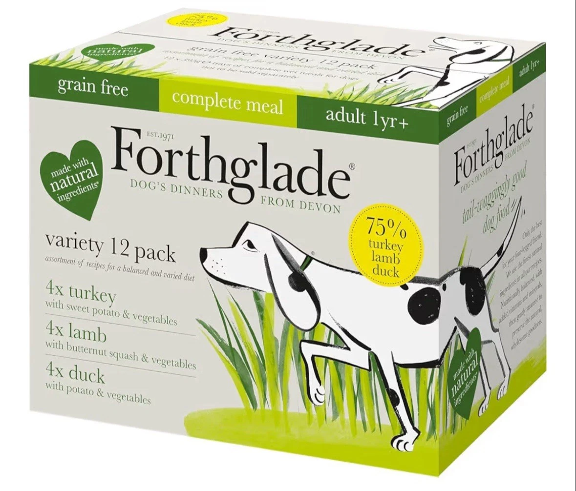 Forthglade Wet Dog Food Variety Pack 12 x 395g Adult Grain Free