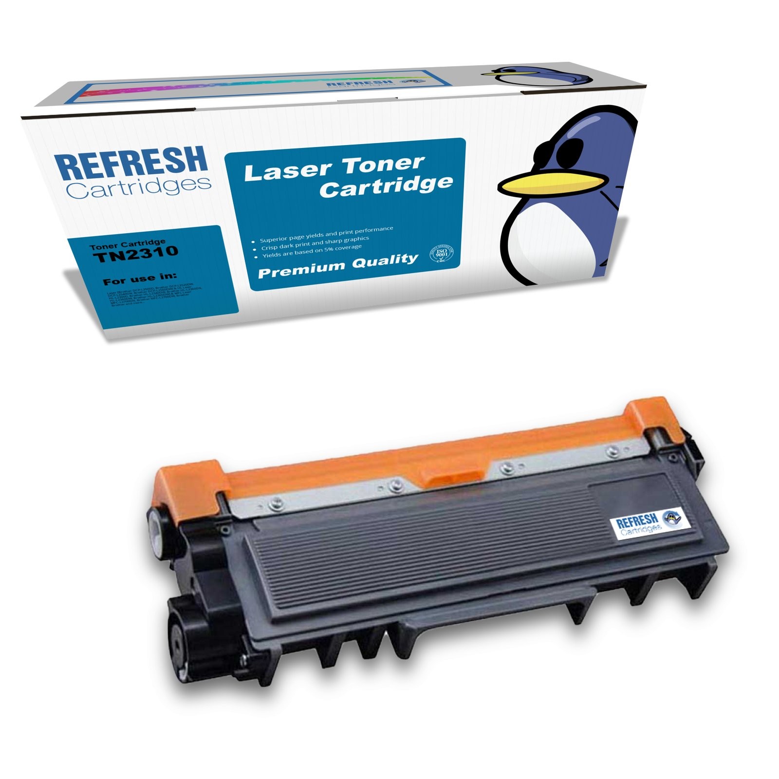 Refresh Cartridges Black TN2310 Toner Compatible With Brother Printers