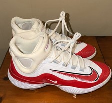 Nike Alpha Huarache Elite 4 Baseball Cleats Red White FD2744-105 Men's Size 8.5