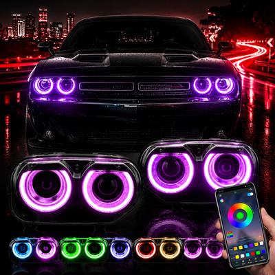 Scheinwerfer für 2015-2024 Dodge Challenger Projektor LED RGB Frontscheinwerfer