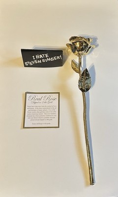 Steven Singer Real Rose 24k Gold Dipped Artificial Metal Flower Stem
