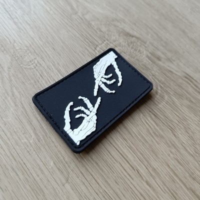 Hand Gottes - Skelett| Patch Klett MEMENTO MORI Aufnäher Gummi Outdoor Gothic 