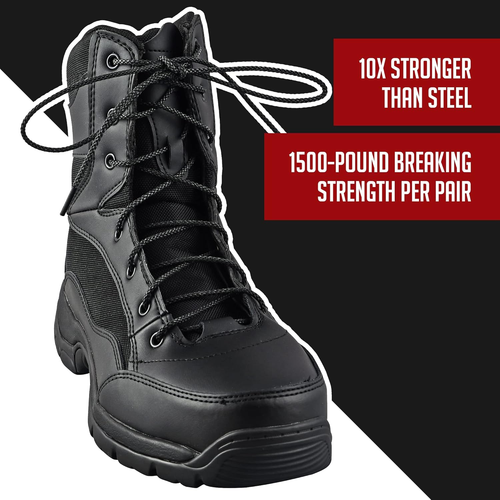 Unbreakable round Bootlaces - Indestructible, Waterproof & Fire Resistant Laces, - Picture 2 of 8