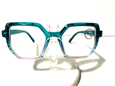NEW JIMMY CRYSTAL WOMENS READING GLASSES 958 2.00 GREEN SWAROVSKI