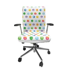 Office Chair Cover, Abstract Brush Stroke Polka Dots Grunge Geometric Pattern...