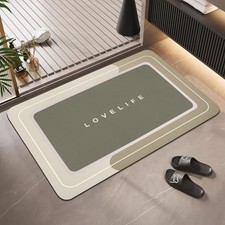 Bath mat Rubber Bathroom Mat-Quick Dry Absorbent Rug Non-Slip Thin Instant Magic