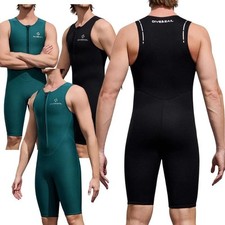 UK Men 2mm Wetsuit Jumpsuit Swimwear Sleeveless Front Zipper for Surfing Diving