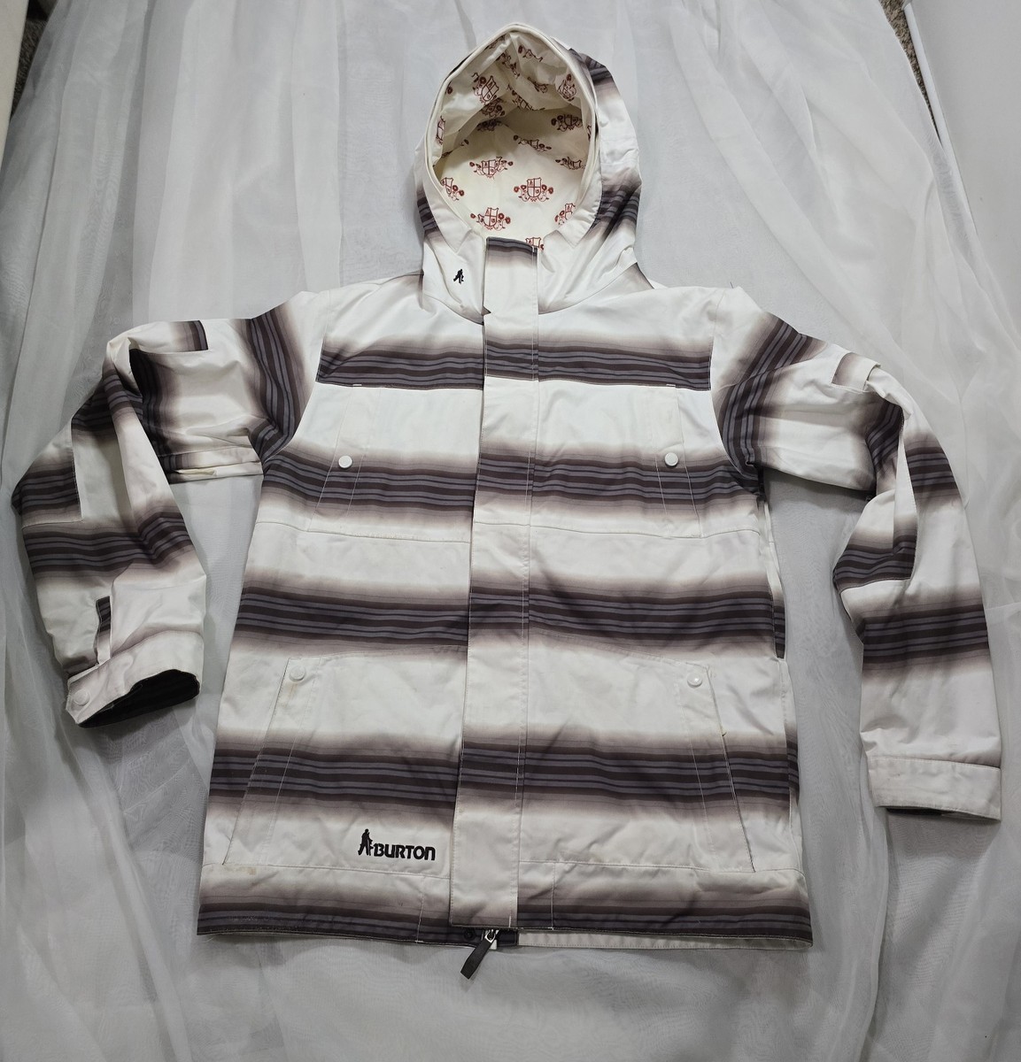 【美品】BURTON ウェア　DRYRIDE size S Burton -The White Collection DryRide Women's Size Medium Striped