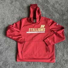 Birmingham Stallions Hoodie Mens XL Red USFL Football Pullover Sweatshirt Straha