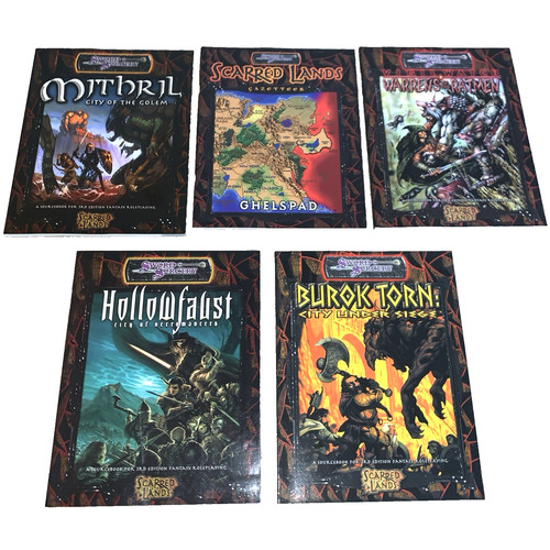 Sword & Sorcery Scarred Lands Book Lot Ghelspad Gazetteer RPG 3rd Edition D&D!
