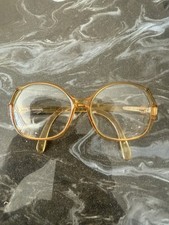 Vintage Viennaline Eyeglasses Frame 1341 80 Amber Oversized Round Germany 51-16