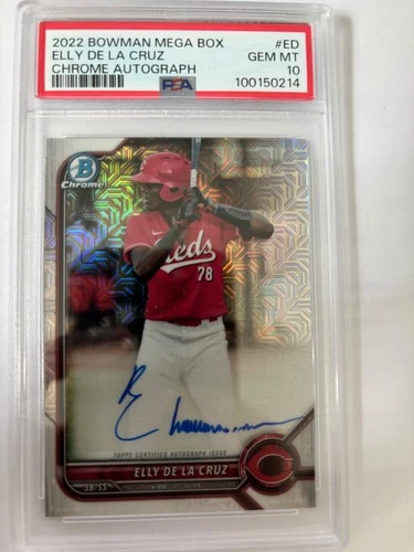 2022 Bowman Elly De La Cruz Chrome Prospect Auto Mega Box Mojo #ED PSA 10