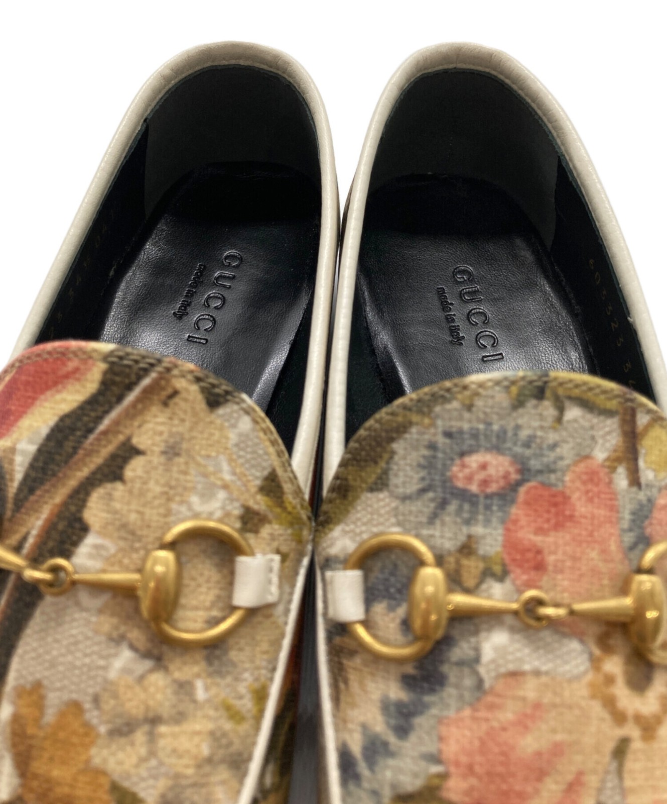 GUCCI Women's Loafers Horsebit Canvas Multicolor Size:34.5/JP:22 135310K Authen thumbnail 8