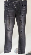 AMIRI Mens Skinny Fit Black Distressed Jeans ...