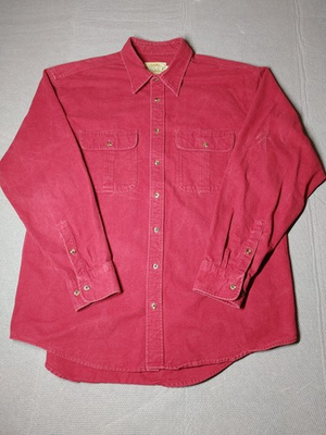 #ad Cabela#x27;s Deerskin Soft Chamois Heavyweight Button Up Shirt Men XLT TALL Red $19.95