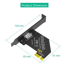 PCI-E 1X 4.0 to Oculink SFF-8611/8612 Adapter with Long Profile Bracket