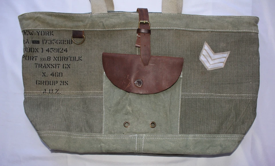 Sun'N'Sand - UCHI - Bolso de Hombro Grande Lona Pesada y Cuero 23W x 13T x 6D Foto 2 de 4