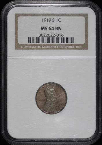 1919-S Lincoln Wheat Cent NGC MS-64 BN