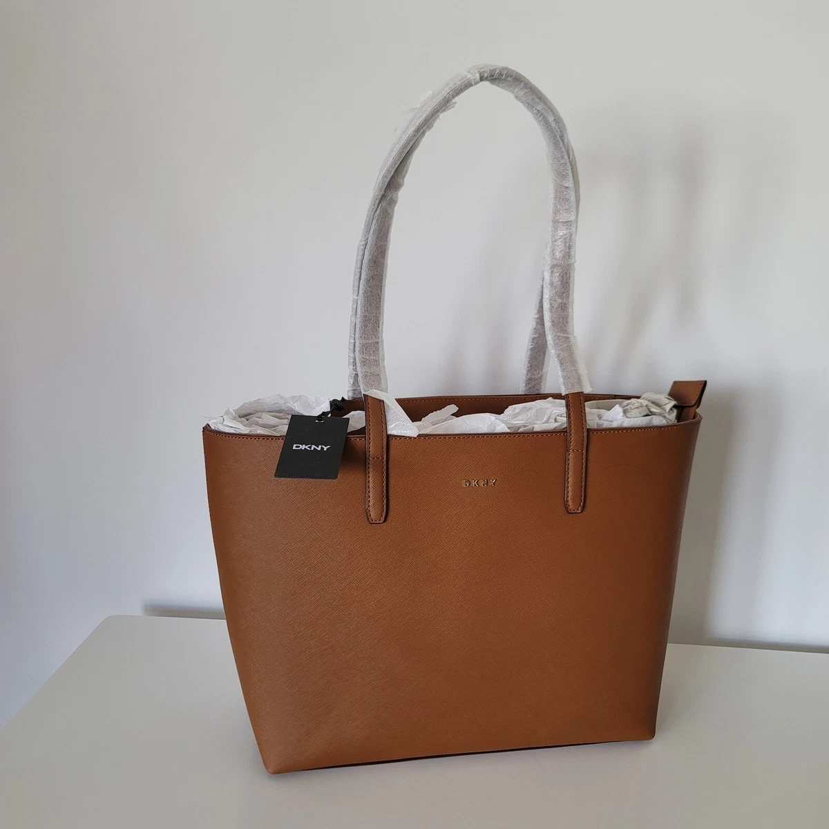 DKNY Light Brown Leather Bryant Park Tote Dkny