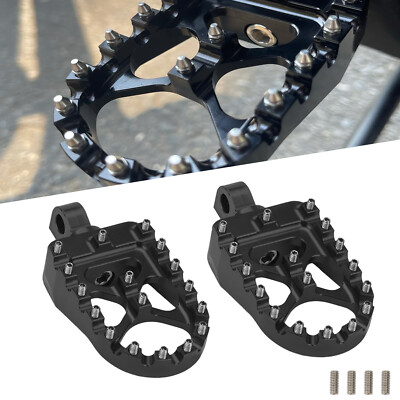 Wide Fat Foot Pegs Pedals For Harley Dyna Sportster Bobber MX Style Black 883