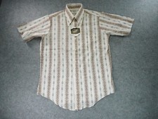 Vtg Towncraft Shirt Mens 15.5 Polyester Nylon Disco Collar MCM Atomic 60s 70s