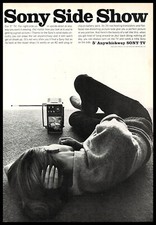 1966 Sony TV Vintage PRINT AD Side Show Portable Electronics