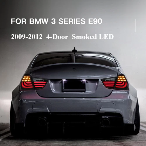 Smoked LED L+R Tail Light Rear Brake Lamp For 2009-2012 4-DOOR BMW 3 Series E90 - Picture 3 of 9