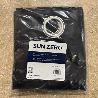 Sun Zero Energy Efficient Room Darkening Curtain Single Panel 40''x84'' Black E2