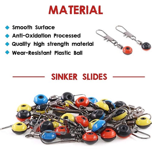 100pcs Fishing Barrel Swivel with Safety Snap Connector Solid Rings Fishing Snap - Picture 3 of 7