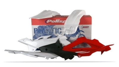 POLISPORT KOMPLETTSATZ KUNSTSTOFF ENDURO WEISS ROT HUSQVARNA 250 TE 2007-2007-