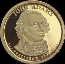 2007 S John Adams Presidential Dollar Gem Deep Cameo PROOF US Mint Coin!