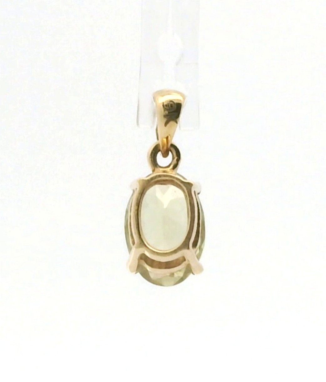 9ct Yellow Gold Pendant Kunzite Stone UK Hallmarked Size 14mm by 6mm image 4