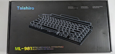Taiahiro ML-981 Retro Mechanical Hotswappable Bluetooth Keyboard-Wood/Black