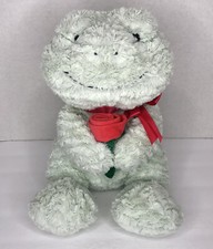 Animal Adventure Green Frog Plush Sweet Sprouts Rose Flower 18" Valentines Rare 