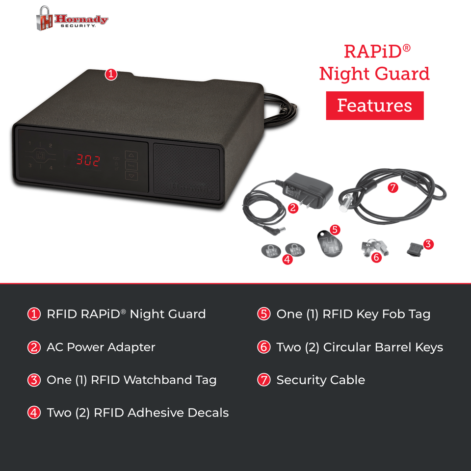 Hornady Rapid Safe Night Guard Nightstand Gun Safe with RFID Reader 90255982152 eBay