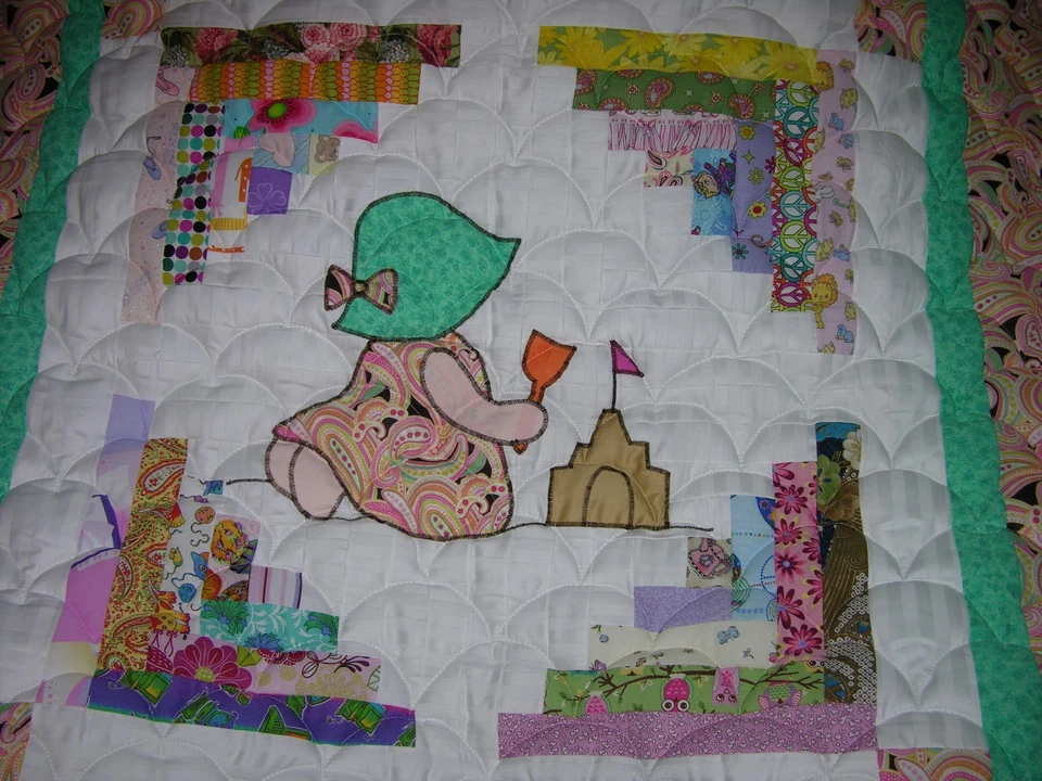 Edredón de pared para bebé playa con apliques de cabina de troncos *doble bateo* Foto 2 de 4