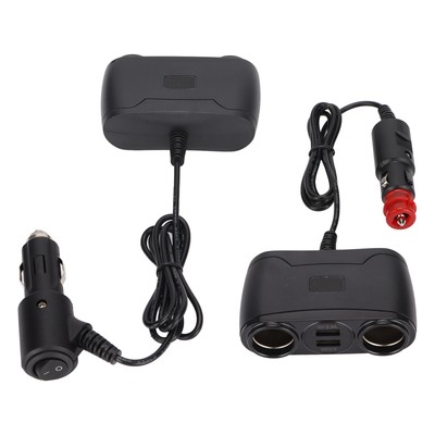 Cigarette Lighter Splitter Adapter 120W USB QC 3.0 Car Plug Charger 2 In 1 W Set