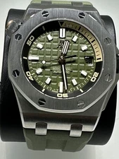Audemar Royal Oak Offshore Diver Khaki Green, 15720ST.OO.A052CA.01, full set