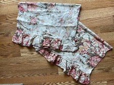 2 RALPH LAUREN Guinevere ARAGON Standard SATEEN RUFFLE Pillow CASES Vtg FLORAL