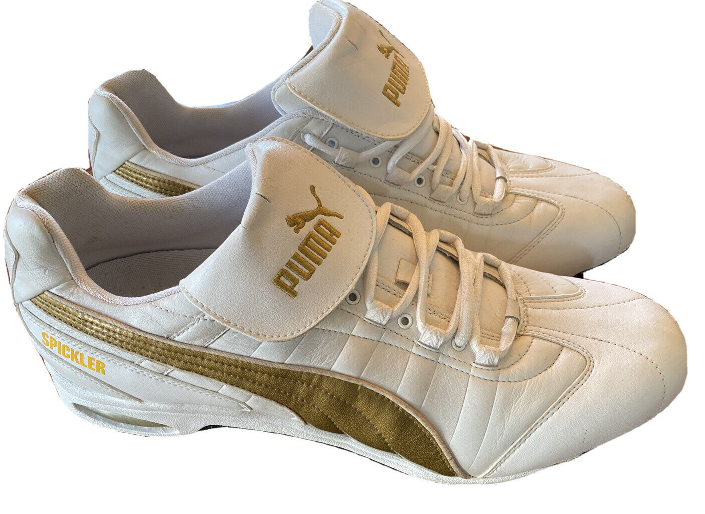 Puma Free shipping Baseball Cleats Size 16 Gold Cell Duo White OFFicial shop CDT-0804 Flex