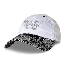 Baseball Cap Bandana Paisley Hold My Drink I Gotta Pet This Dog Adjustable Hat