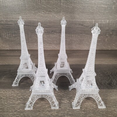 Eiffel Tower Color LED Acrylic Night Light Wedding Party Cake Topper Lot of 4