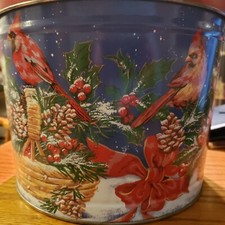 Wilkes Bertels Can Co Cardinal Christmas tin - Barre PA - Made in USA VTG Empty