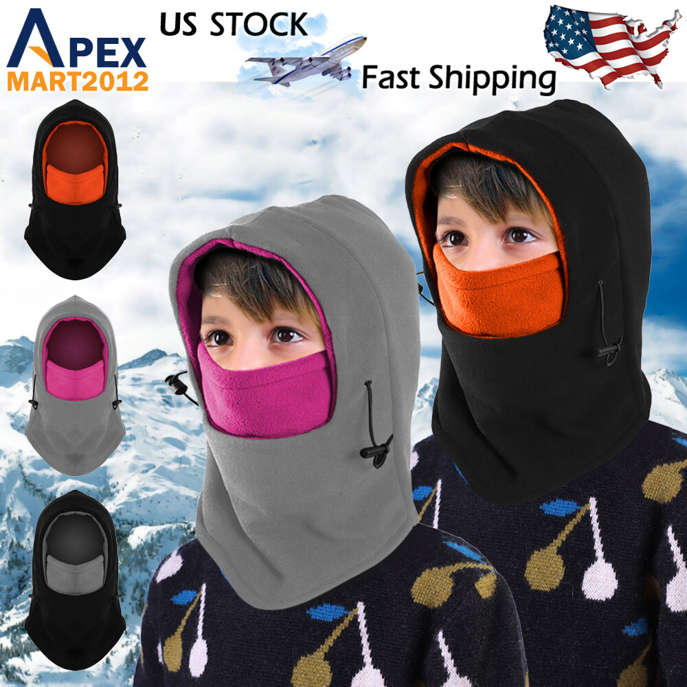Balaclava Ski Mask Child Full Face Beanie Winter Hat Cap Fleece Trapper  Outdoor