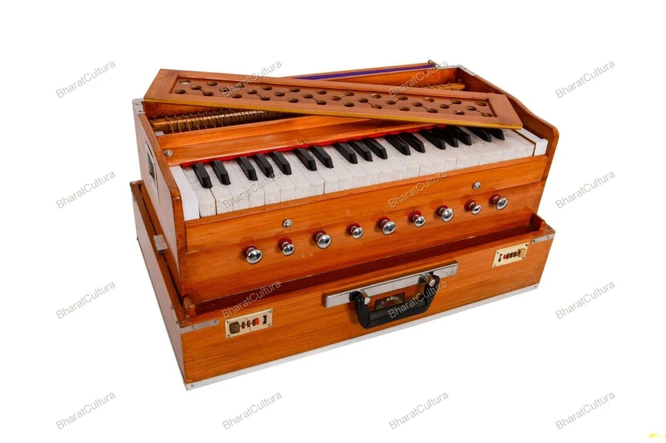 HANDMADE 3.5 Oktave 9 Stopper Liegend Stil Harmonium Baja Mit Kupplung Kapler Bass Male