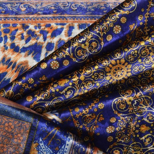 British Designed Patchwork Velvet Upholstery Fabric For Curtains & Cushions - Picture 7 of 22